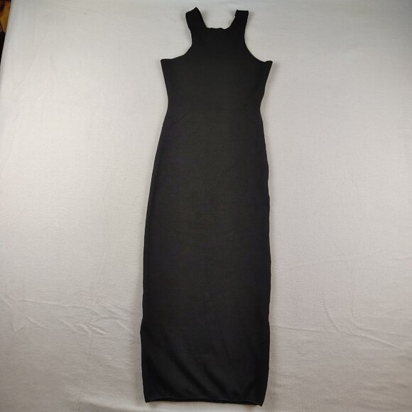 Zara Black Open Back Maxi Racerback Tank Dress Womens Small - Picture 2 of 10